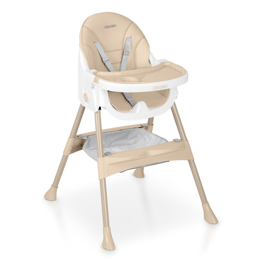 Babystoel – Kinderstoel – Babystoeltje – Kinderzetel – Eetstoel – Inklapbaar – 5-punts Veiligheidsharnas – Verstelbaar in Hoogte - Beige