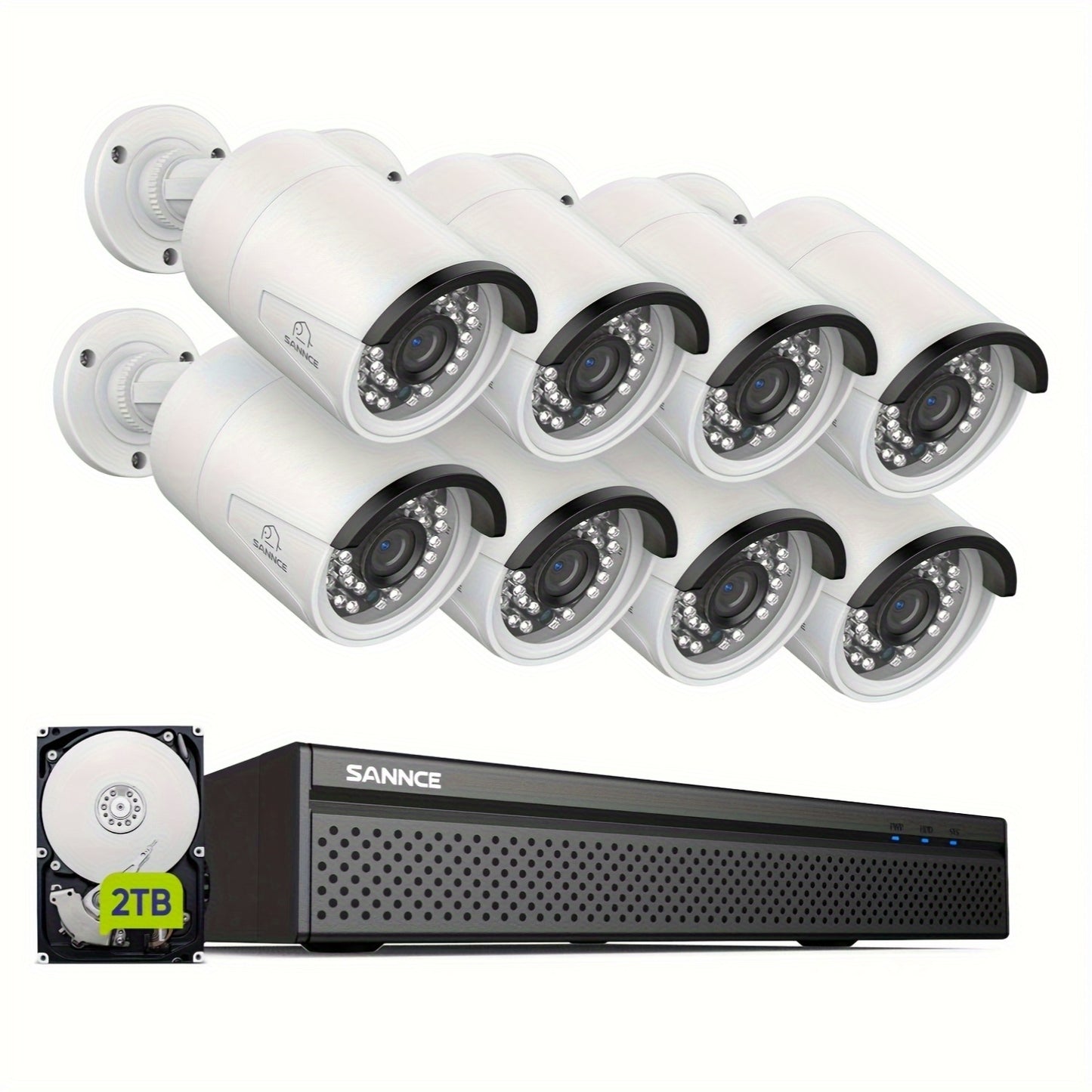 Bewakingsset 8-kanaals – Beveiligingscamera Set – CCTV Cameras – Surveillance System – 2TB HDD Variant – 8MP Beeldkwaliteit – AI Persoons- en Voertuigdectie