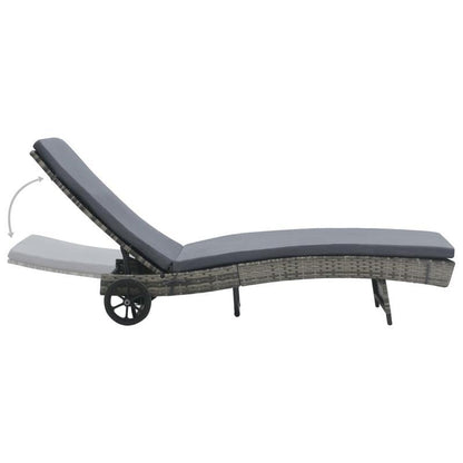 Ligstoel – Ligbed – Zonnebed – Tuinstoel – Houten Frame – Ergonomisch Ontwerp – Wieltjes