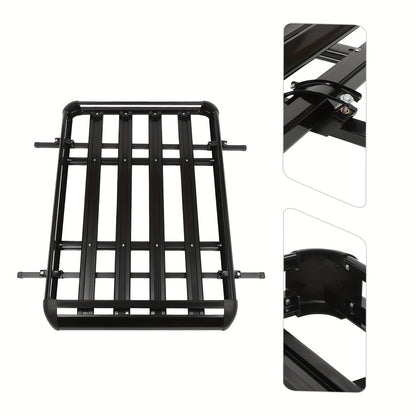 Dakkofferrek – Dakkofferdrager – Dakdrager – Bagagerek – Autodrager – Zwart – Aluminium – Verstelbaar 100-135 cm – Max. 150 kg draagvermogen