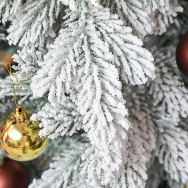Kunstkerstboom – Nephierboom – Kerstboom Decoratie – Winterboom – Sfeervolle Boom – 180 cm Hoog – Vol Met Sneeuwvlokken – Makkelijk Montage & Vlamvertragend