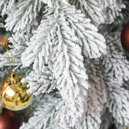 Kunstkerstboom – Nephierboom – Kerstboom Decoratie – Winterboom – Sfeervolle Boom – 180 cm Hoog – Vol Met Sneeuwvlokken – Makkelijk Montage & Vlamvertragend