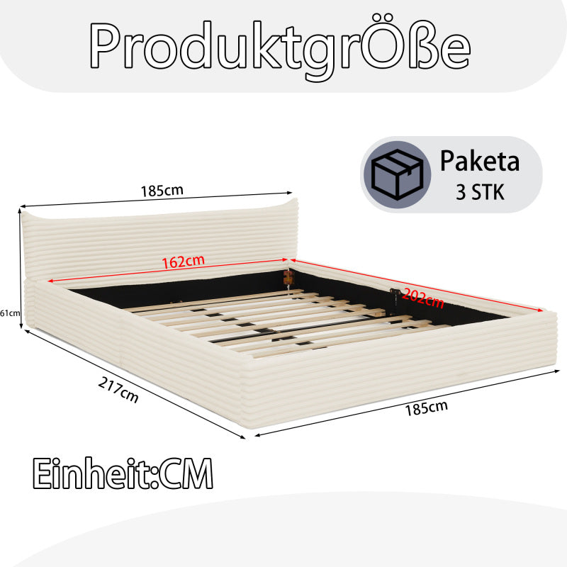 Uitschuifbed – Slaapbank – Bedbank – Kinderbed – Logeerbed – Extra Lang 90x200 cm – Plush Matras Compatibel – Ruimtebesparend Wit Design