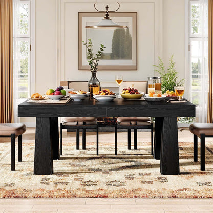 Eettafel – Dinertafel – Keukentafel – Tafel – Werktafel – Modern Industrieel Design – Ruim 160x80 cm – Robuuste Matzwarte Tafel