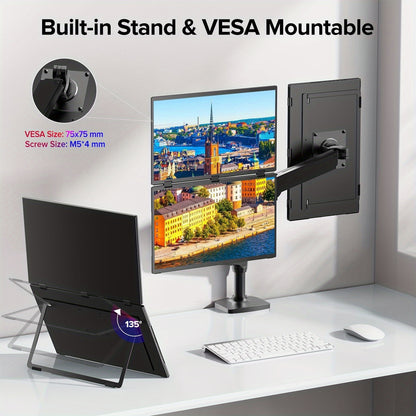 Draagbare Monitor – Portable Scherm – Extra Scherm Laptop – Monitor Uitbreider – Multi Monitor – 18,5 Inch Touchscreen – Full HD 1920x1080 – 100Hz Refresh Rate