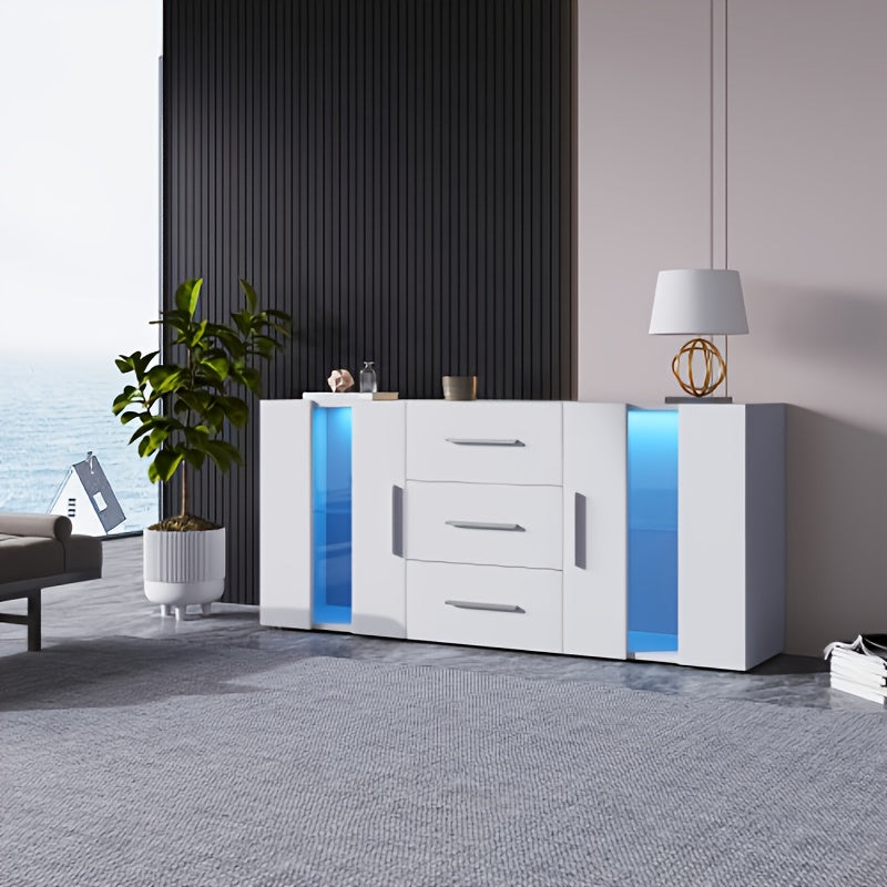 Opbergkast – Kast – Dressoir – Bergkast – Buffetkast – Wit – 140x35x70 cm – Duurzaam Lichtgewicht Ontwerp