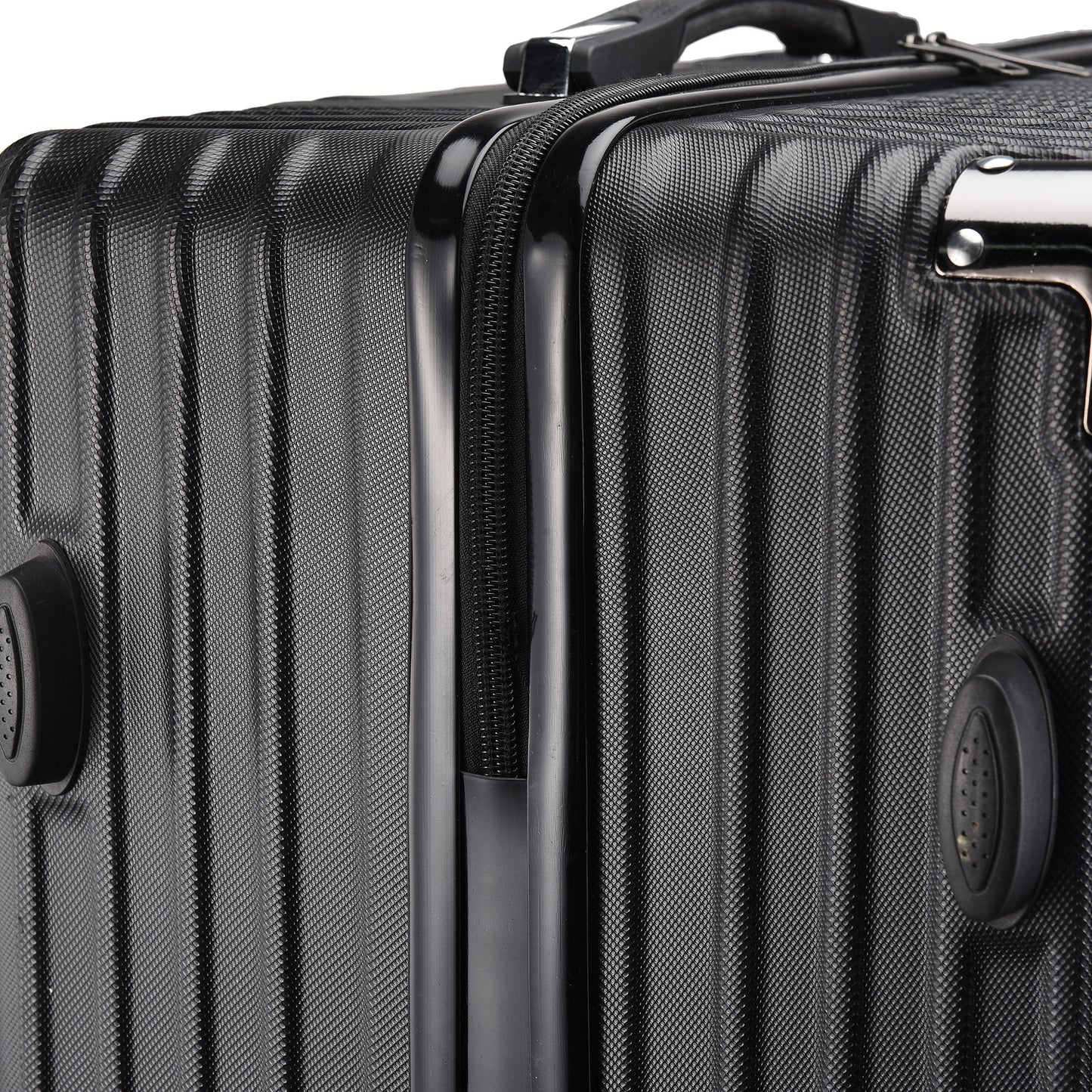 Kofferset – Reiskoffer – Trolley – Handbagage – Hardcase – ABS HardShell – TSA Cijferslot – 4 Wielen – Lichtgewicht – Zwart