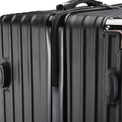 Kofferset – Reiskoffer – Trolley – Handbagage – Hardcase – ABS HardShell – TSA Cijferslot – 4 Wielen – Lichtgewicht – Zwart