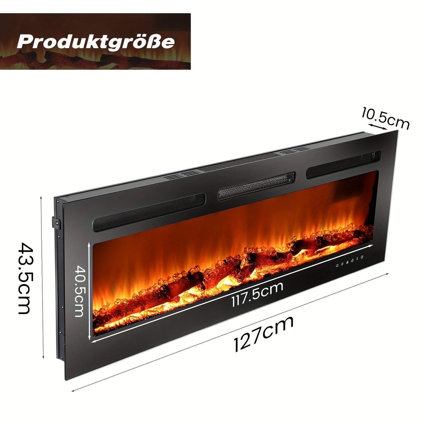 Elektrische Haard – Sfeerkachel – Wandhaard – Inbouwhaard – Vrijstaande Haard – 2000W Verwarming – Realistische 3D Vlammen Met Timer