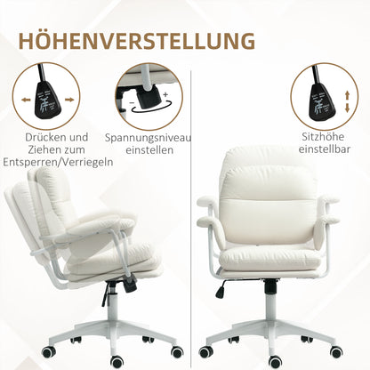 Bureaustoel – Kantoorstoel – Draaistoel – Bureaukruk – Verstelbare Stoel – Kunstleer – Kantelfunctie – Hoogte 49-59 cm – Max 120 kg