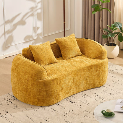 Tweezitsbank – Bank – Sofa – Zitsbank – 2-zitsbank – Mosterdgeel – Compact Ruimtebesparend – Makkelijk Schoon Te Maken