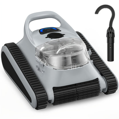 Automatische Zwembadrobot – Zwembadreiniger – Zwembadafzuiger – Pool Cleaner – Robotstofzuiger – Dubbele Borstels – 180 Minuten Werkduur – IPX8 Waterdicht – Universeel Voltage 100-240V – Voor Boven- en Ingravingzwembaden Tot 200 m² – Space Gray