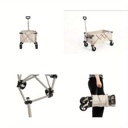 Vouwkar – Bolderwagen – Opvouwbare Kar – Transportwagen – Trolley – Stevig Stalen Frame – All Terrain Wielen – Beige Varianten