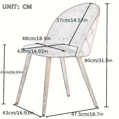Leisure Stoel – Fauteuil – Vintage Stoel – Eetkamerstoel – Lounge Stoel – Set Van 4 – Fluwelen Bekleding – Metalen Frame – Bruin