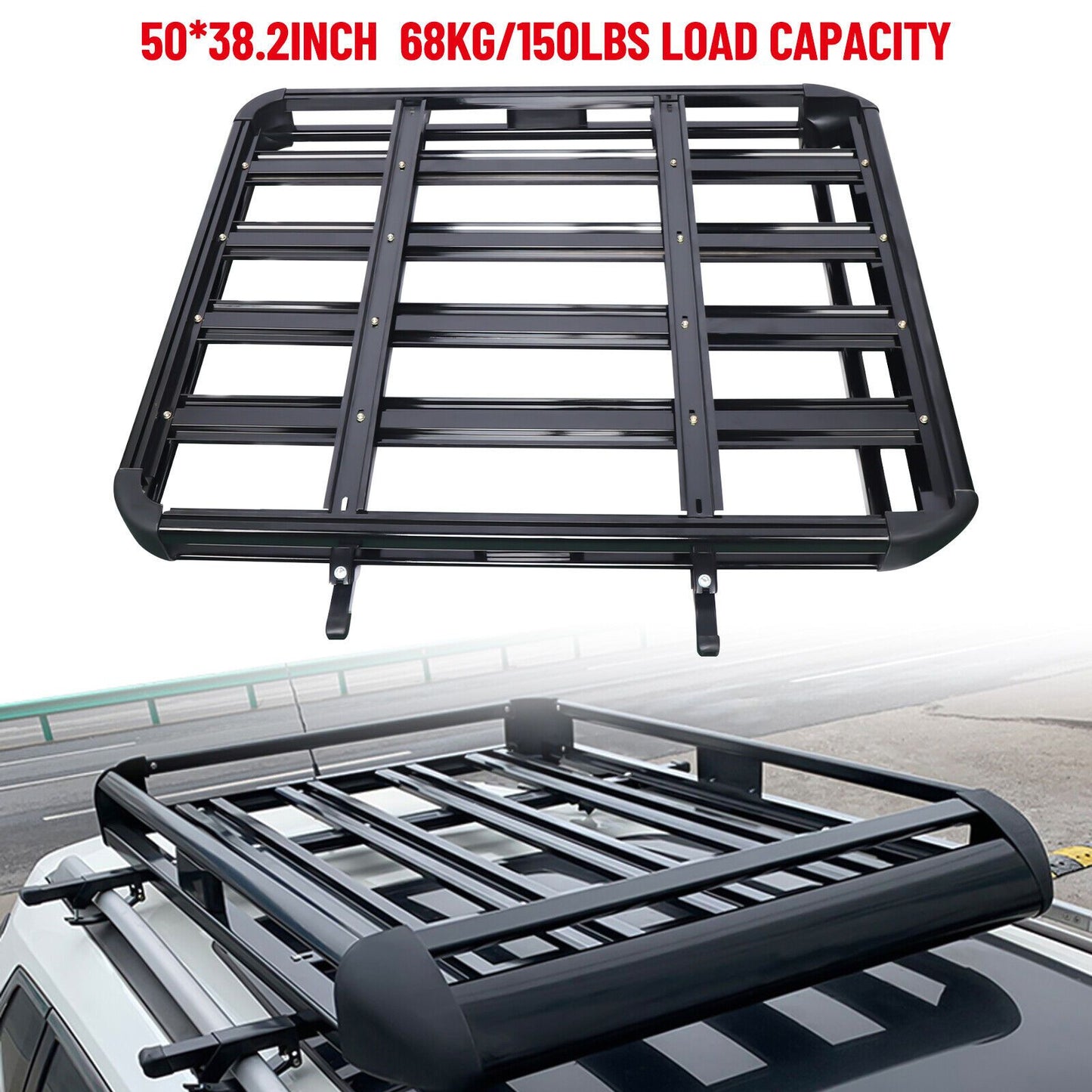 Dakdrager – Dakrek – Dakkofferdrager – Bagagedrager – Autodakdrager – Stevig Aluminium – 127 cm Lengte – 68 kg Draagvermogen