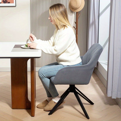 Eetkamerstoel Met Armleuningen – Stoel – Kuipstoel – Bureaustoel – Retro Stoel – Gevoerde Velvet Bekleding – Stalen Frame – Comfortabele Moderne Zitplek – Duurzaam Metalen Constructie