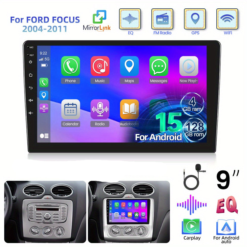 9-Inch Android Autoradio – Touchscreen Radio – Multimedia Systeem – Navigatie Unit – 2-DIN Radio – Draadloos CarPlay & Android Auto – GPS Navigatie Met Achteruitrijcamera