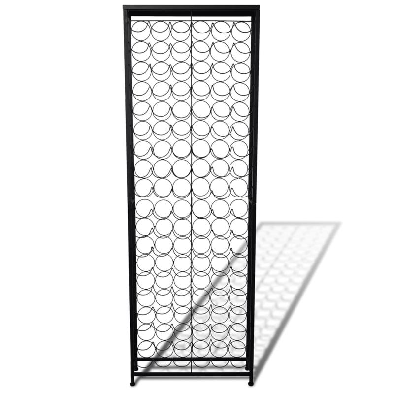 Wijnrek – Flessenrek – Wijnhouder – Wijnopslag – Wijnkast – Zwart Gepoedercoat Metaal – Voor 108 Flessen – Ruimtebesparend Verticaal Design