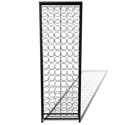 Wijnrek – Flessenrek – Wijnhouder – Wijnopslag – Wijnkast – Zwart Gepoedercoat Metaal – Voor 108 Flessen – Ruimtebesparend Verticaal Design