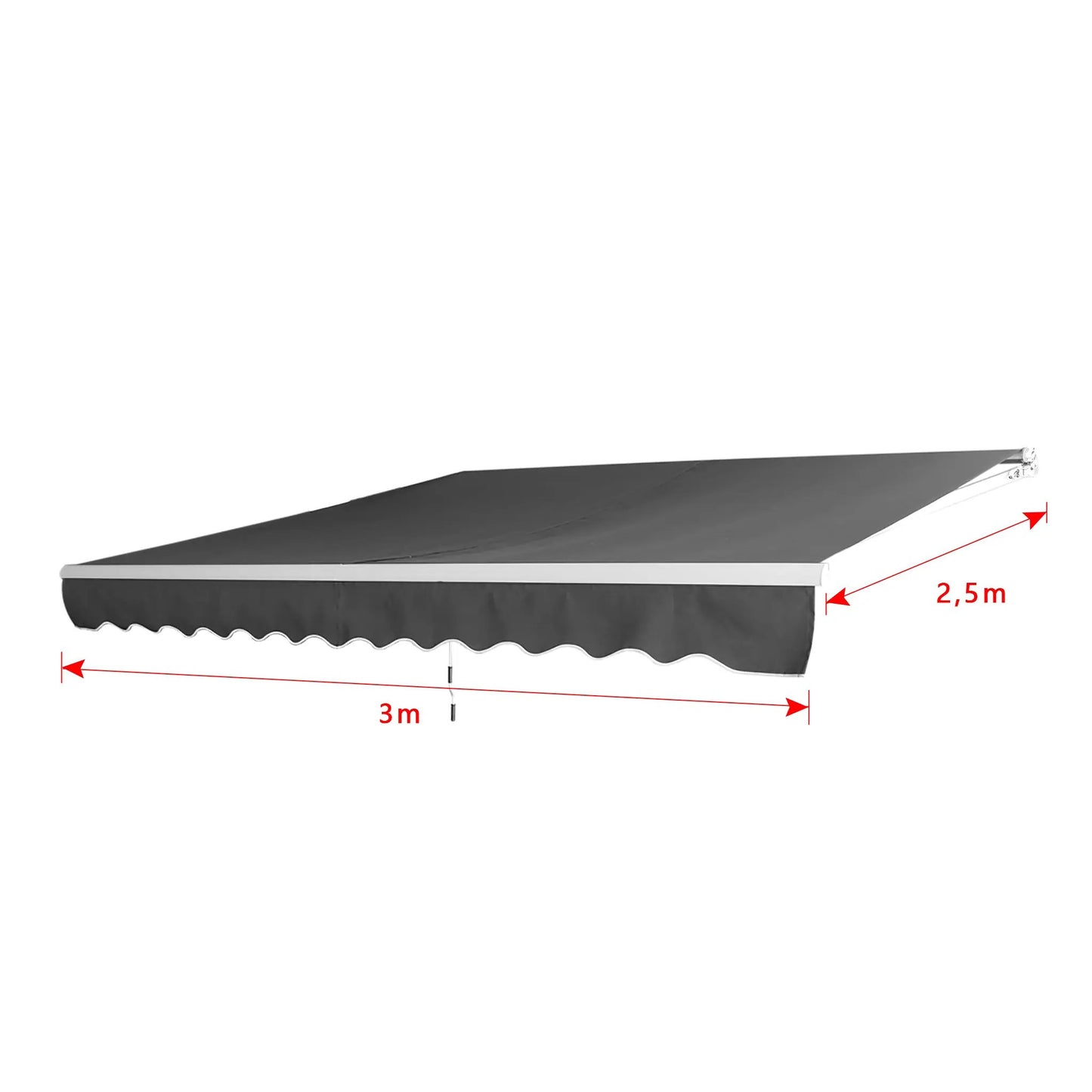 Manual Articulated Arm Awning Awning with Crank, Sun Awning Sun Protection Balcony Awning Patio Awning Clamp Awning for Balcony And Veranda Dark Gray