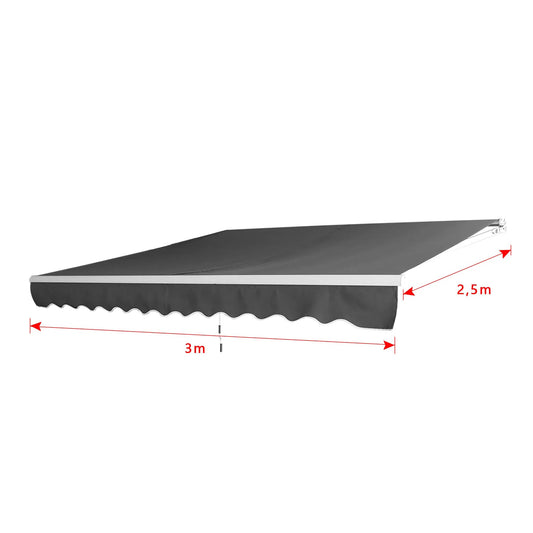 Manual Articulated Arm Awning Awning with Crank, Sun Awning Sun Protection Balcony Awning Patio Awning Clamp Awning for Balcony And Veranda Dark Gray