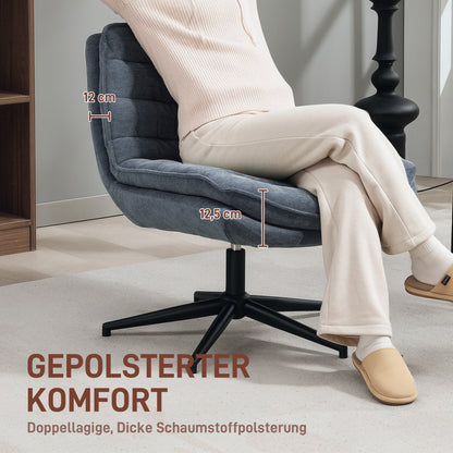 Bureaustoel – Office Chair – Computerstoel – Game Stoel – Draaistoel – Extra Brede Zitting – Donkergrijs Upholstery