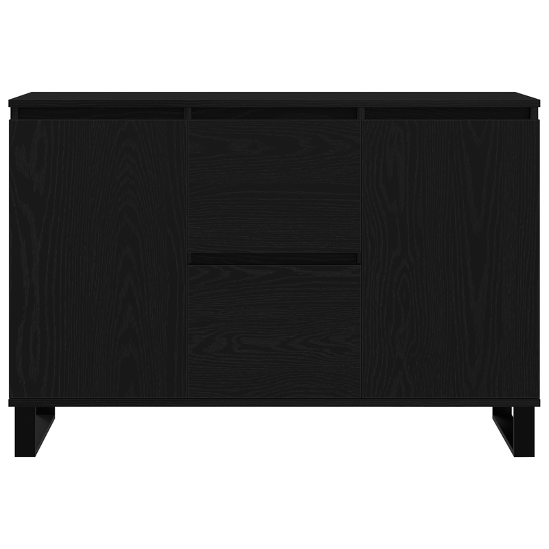 Sideboard Zwart Eiken 104x35x70cm Gelaagd Hout Removable storage practical