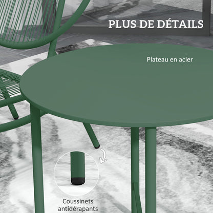 Loungeset – Tuinset – Balkonmeubels – Bistro Set – Loungeset Buiten – 3-delig – Weerbestendig Staal – Compact Design