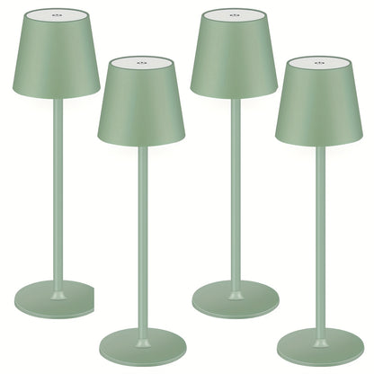 Tafellamp Draadloos – Oplaadbare Lamp – LED Tafellamp – Nachtlamp – Bureaulamp – 7000mAh Accu – Touch Bedienbaar – Set Van 4 Stuks – Minimalistisch Design