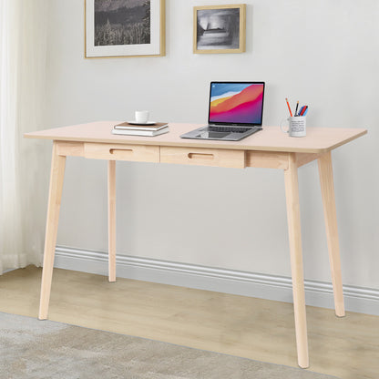 Bureau – Computerbureau – Bureautafel – Schrijftafel – Werktafel – Extra Brede Werkruimte 120x55 cm – Massief Hout Met Eikenfineer, Robuust A-Frame Ontwerp