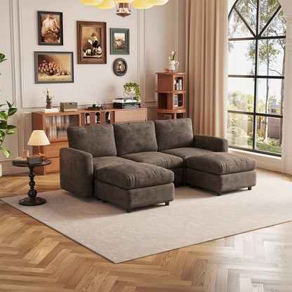 Modulaire Bank – Hoekbank – Slaapbank – Chaise Longue – Zithoek – Grote 5-Zits U-Vorm – Opbergruimte Chaise – Houtvrij Duurzaam Frame