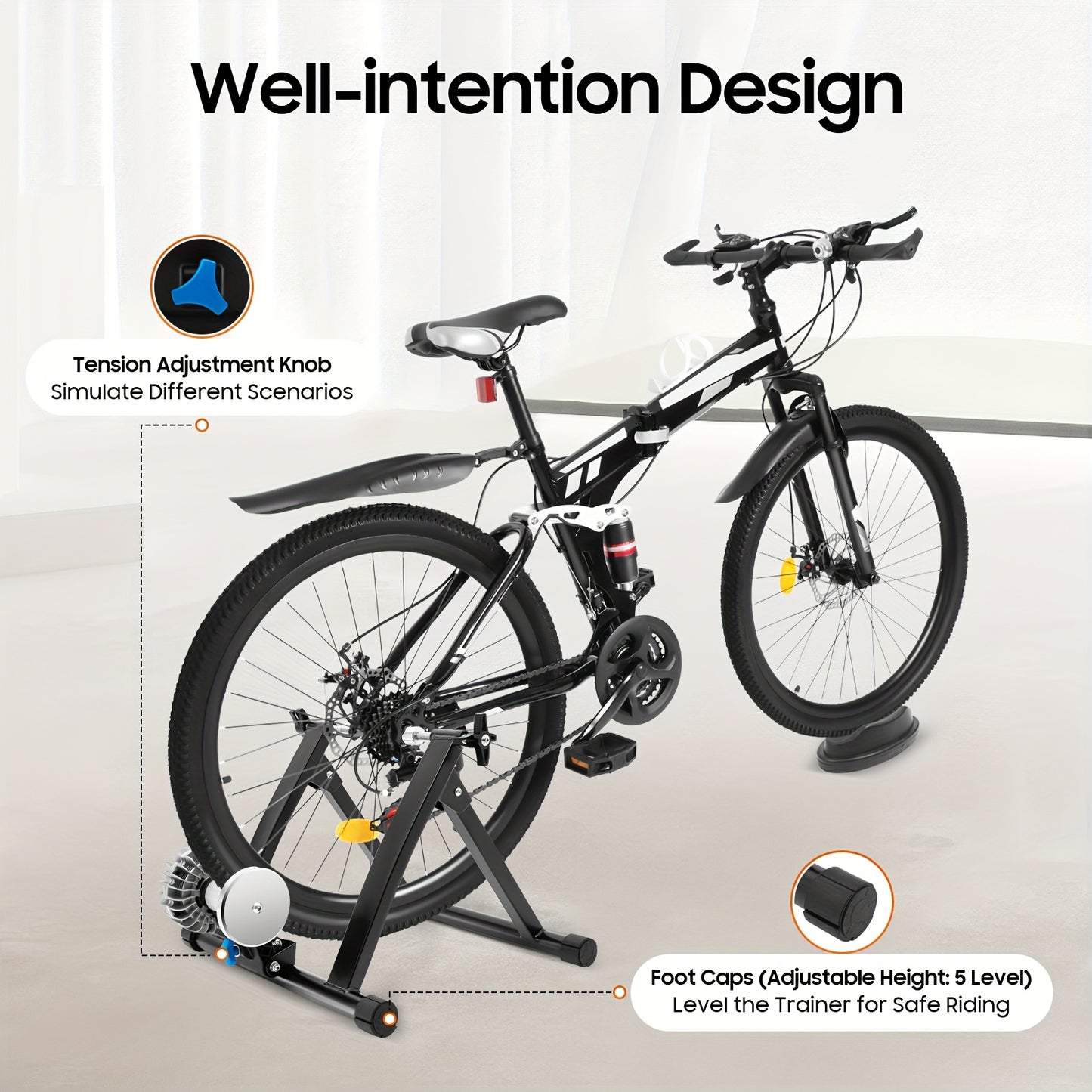 Indoor Bike Trainer Stand, Cycling Exercise Stationary Bicycle Stands, Bicycle Stands Trainers for Road Bike