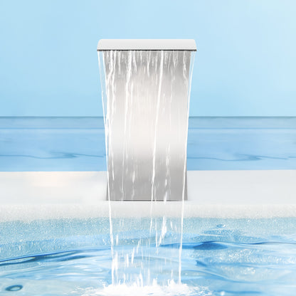 Pool Waterfall Fountain – Tuinfontein – Buitenwaterornament – Zwembadfontein – Waterval – RVS – 30x60 cm – Weerbestendig Hoogwaardig Metaal
