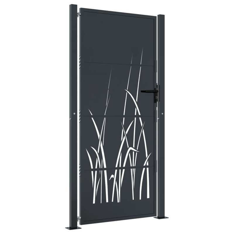Tuinpoort – Toegangspoort – Sierpoort – Hek – Poortpaneel – Antraciet Staal – Grass Design – Weerbestendig – 105x205 cm