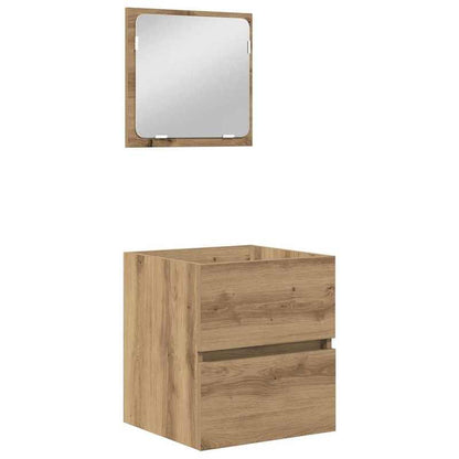 Badkamermeubel – Badmeubel – Wastafelmeubel – Badmeubelset – Spiegelkast – Modern Minimalistisch Design – Zwart Eiken & Wit – Ruimtebesparend & Duurzaam