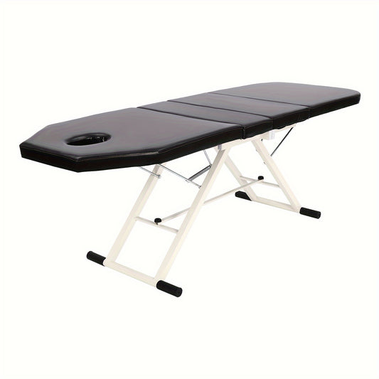 Massagetafel – Massagebed – Behandelingstafel – Spa Tafel – Therapie Tafel – Zwart – Inklapbaar Aluminium Frame – Dikke Foam Padded – Water- en Olieafstotend