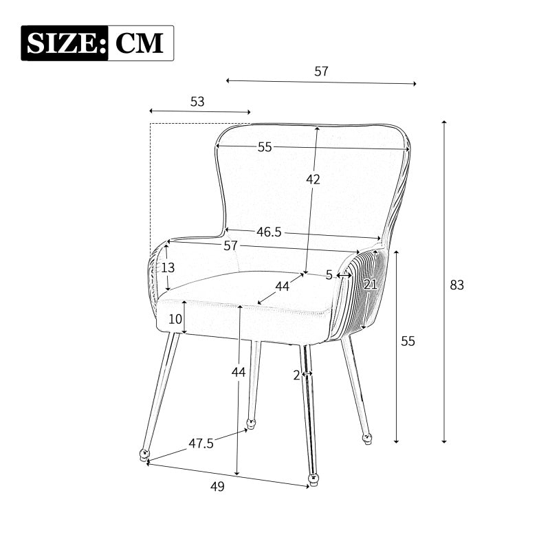 Velvet Fauteuil – Fluwelen Stoel – Lounge Stoel – Leunstoel – Beige Fauteuil – Met Metalen Poten – Ergonomische Lendensteun