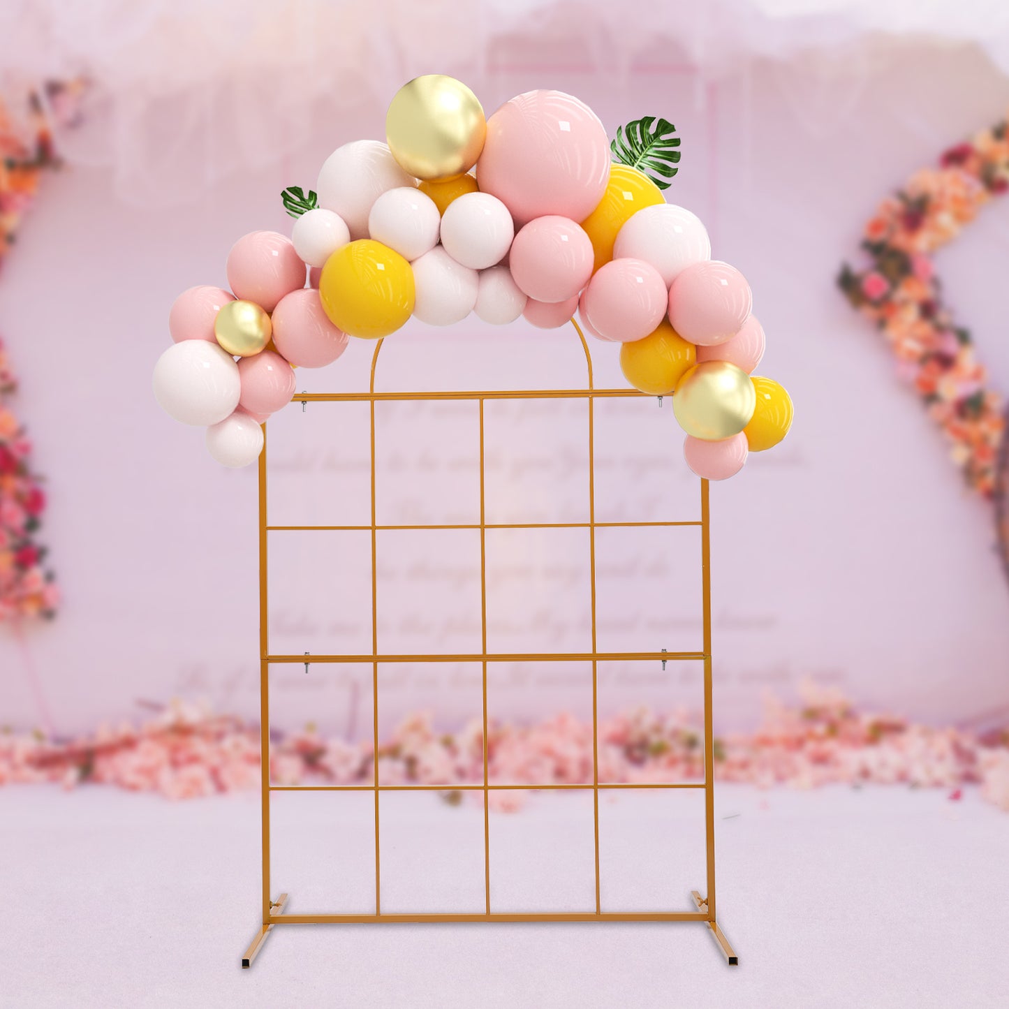 Assemblable Wedding Arch Pergola with Heavy-Duty Galvanized - Wide Wedding Garden Arbor, Lightweight Stable T-Base for Outdoor/, Easy Assembly for Weddings, Parties, Proms, Christenings (Backdrop) - 2-Size