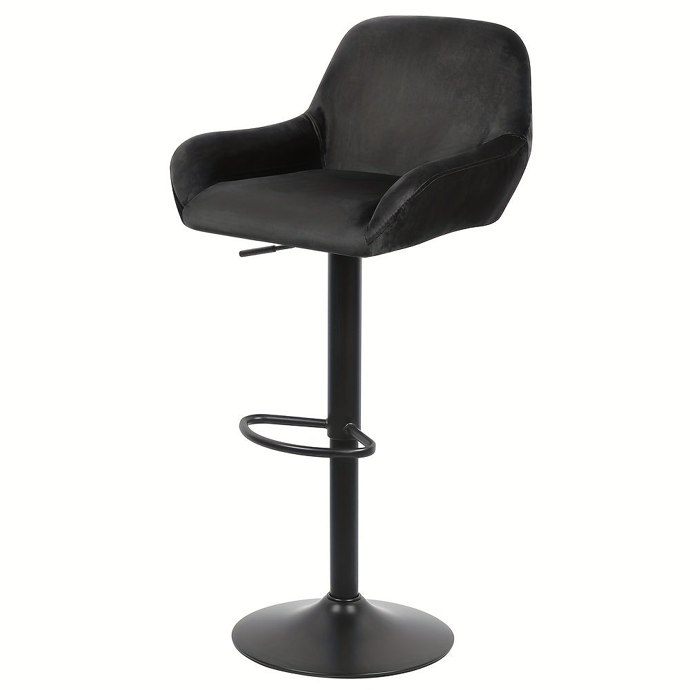 Barstoelen Set 2 – Barkrukken – Hoge Stoelen – Keukenstoelen – Draaibare Krukken – Modern Design – Fluwelen Bekleding – 360° Swivel – Zwarte Metalen Poten – Verstelbare Hoogte 86-106 cm