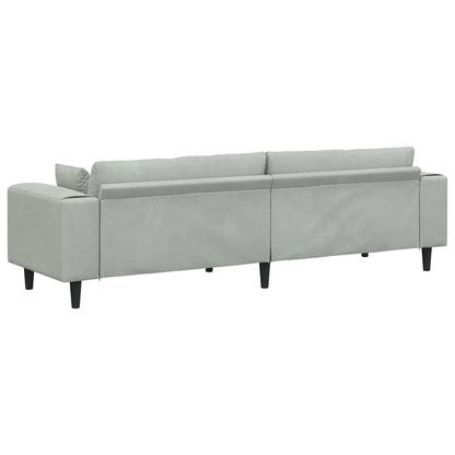 Velvet Bank – Fluwelen Sofa – Zitbank – Loungebank – Woonkamerbank – Gele Kleur – Inclusief Ottoman – Stevig Houten Frame