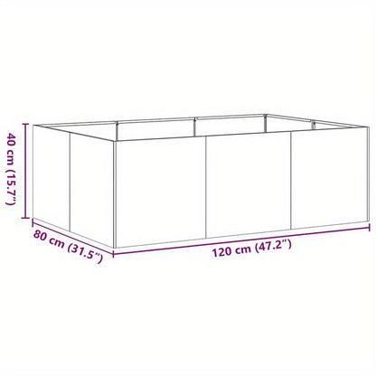 Planter Box 120X80X40 Cm Black Steel