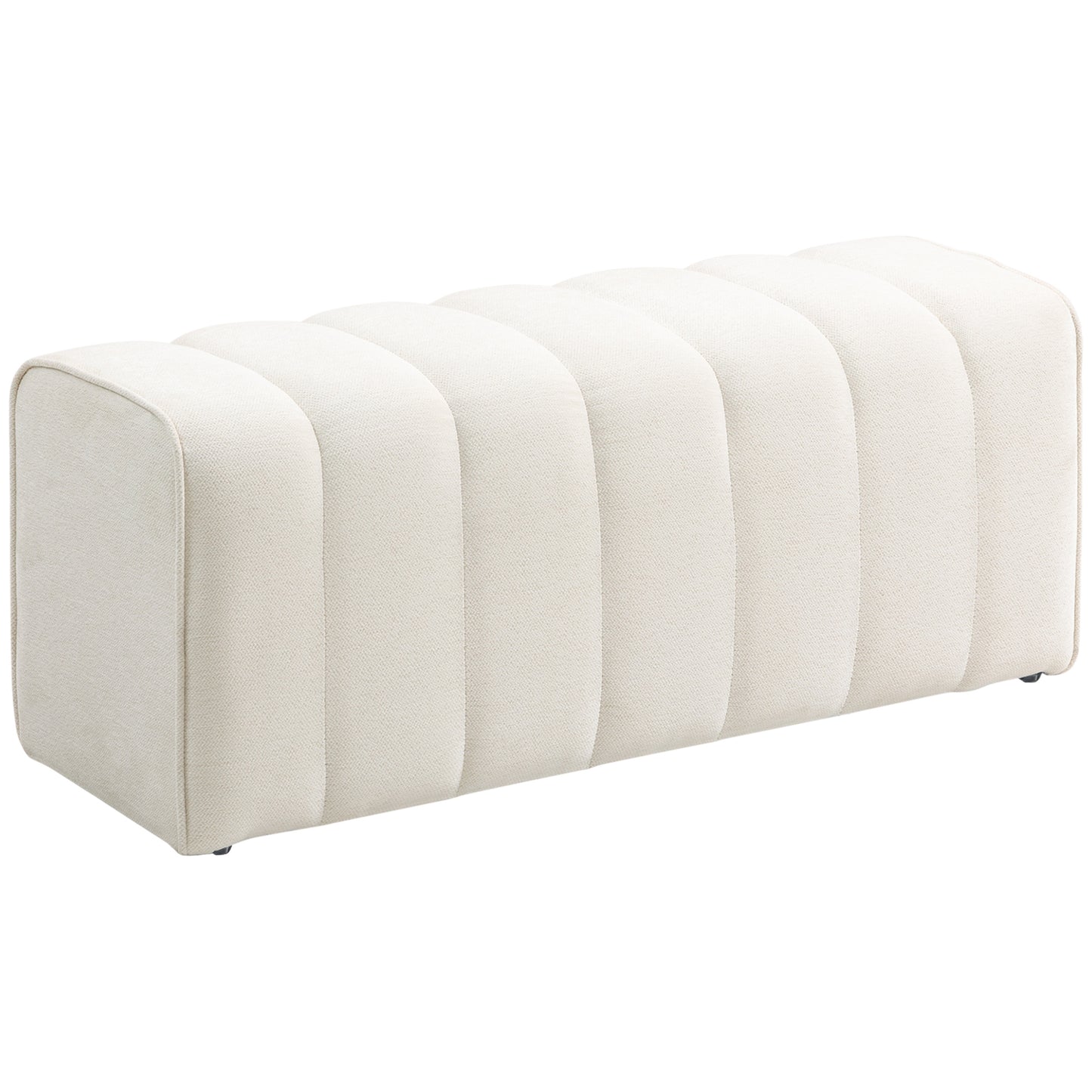 Moderne Slaapkamerbank – Voetbank – Zitbank – Meubelbank – Bedbank – Crèmekleur – Stevig Houten Frame – Voetsteunfunctie – Draagvermogen 220 kg