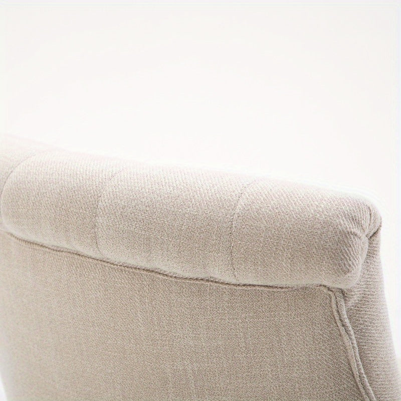 Relaxfauteuil – Relaxstoel – Lounge Chair – Fauteuil – Zetel – Linnenlook – Houten Poten – Compact Formaat – Extra Rugkussen voor Comfort