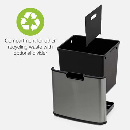 Automatische Afvalbak – Prullenbak – Vuilnisbak – Waste Bin – Afvalcontainer – 75 Liter Capaciteit – Contactloze Infrared Sensor Opening – RVS Mat Wit