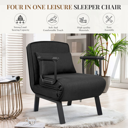 Fauteuilbed – Relaxstoel – Slaapstoel – Slaapbank – Opvouwbare Fauteuil – Metalen Frame Tot 150kg – Memory Foam Kussen
