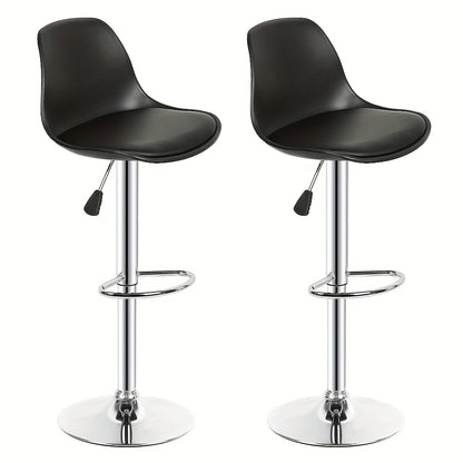 Barstoel – Barkruk – Barstoel Set – Keukenkruk – Barkrukken Set – Draaibaar – Kunstleren Bekleding – Set van 8 – Zwart – Ruimtebesparend Design – Eenvoudig Schoonmaken