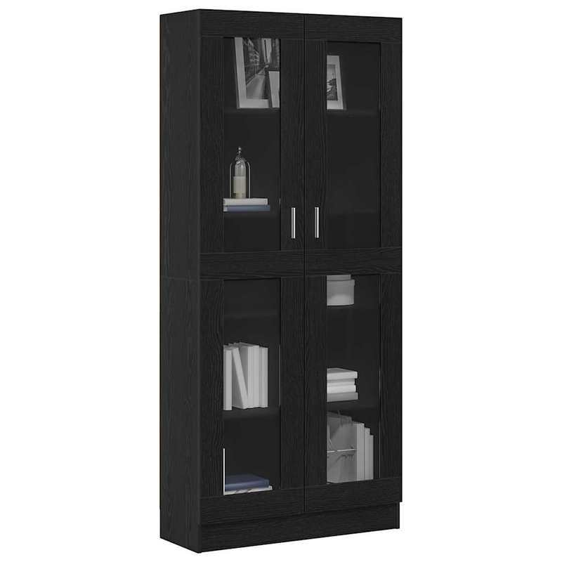 Boekenkast – Boekenrek – Opbergkast – Vakkenkast – Wandkast – Zwart Eikenhout – 82,5x30,5x185 cm – Hoge Draagkracht 999 kg