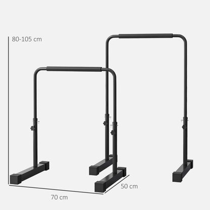 Dipstation – Dip Bars – Krachtstation – Power Tower – Fitnessstation – Verstelbaar 80-105 cm – Stalen Constructie – Maximaal 120 kg Belastbaar