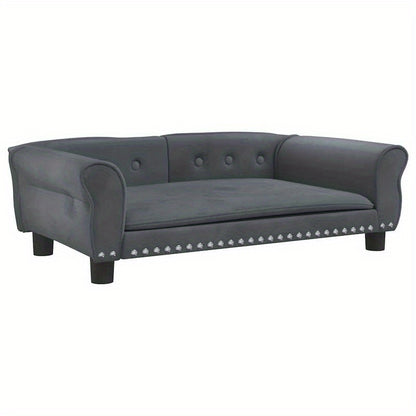 Hondenbed – Hondenslaapplaats – Hondenmand – Hondenmat – Middelgrote Hond – Donkergrijs Velvet – Comfortabele Vulling – Royale Afmetingen 95x55x30 cm
