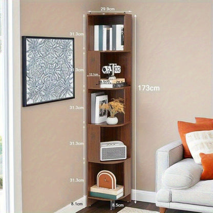 Boekenkast Metaal – Boekrek – Opbergkast – Vakkenkast – Plankenkast – Bruin – 5 Planken – 100 Kg Draagvermogen – Volledig Gemonteerd